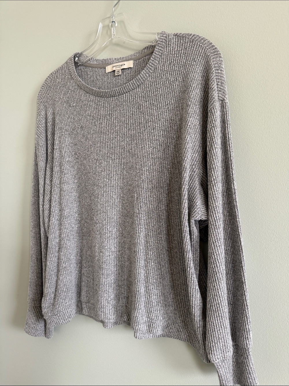 Lightweight Ribbed Crewneck Sweater - Gray - Picture 3 of 7